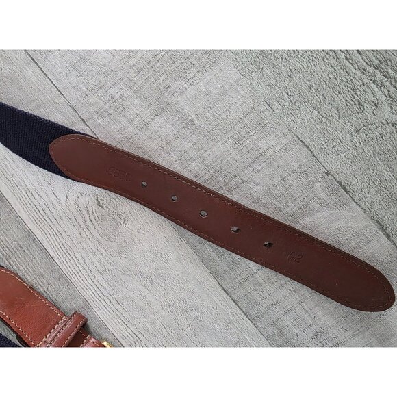 Vintage Torino Mens Leather & Fabric Belt With Brass Buckle 42 - Picture 5 of 9